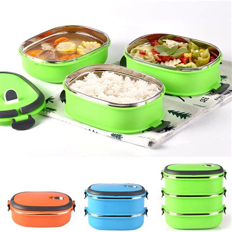 lunch box stainless steel thermal compartment food container|stainless steel lunch box insulated.